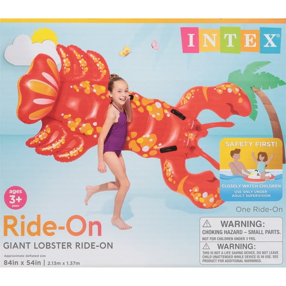 Intex Friendly Lobster Giant Inflatable Swimming Pool Ride-On Raft | 57528EP