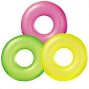 Intex 36" Neon Frost Pool Float Swim Tube, Assorted Colors, Weight Limit 132 lb Ages 9+