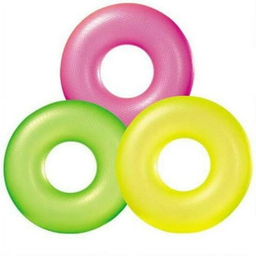 Intex 36" Neon Frost Pool Float Swim Tube, Assorted Colors, Weight Limit 132 lb Ages 9+
