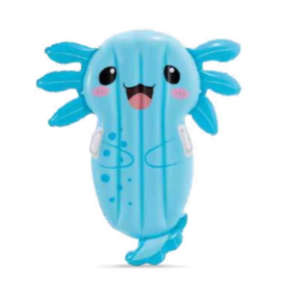 Intex Large Axolotl Inflatable Pool Float for Kids (44-Inch), Fun Fish Kawaii Character Water Toy for Backyard Pool, Beach, & Lake Use, Durable Blue Design for Summer, Outdoor Water Float (58159EP)