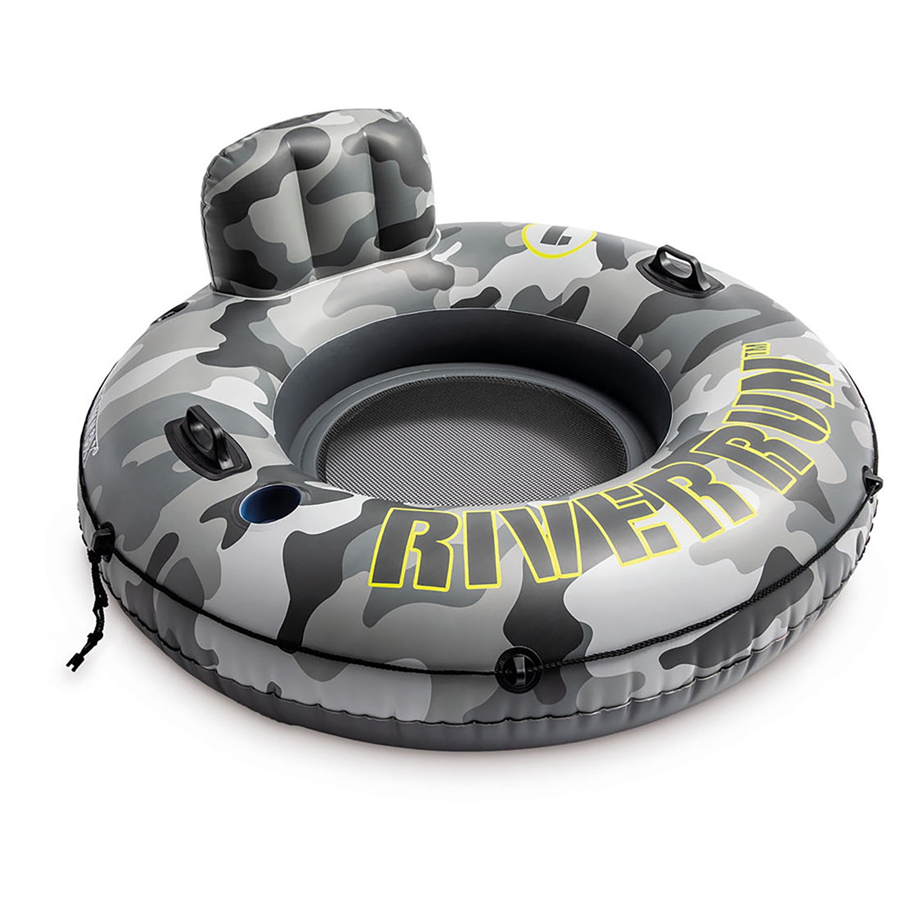 Intex Camo River Run 1 Inflatable Pool Ring Float with Cup Holder ...