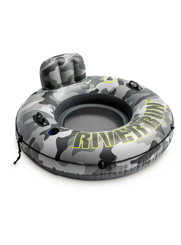 Intex Camo River Run 1 Inflatable Pool Ring Float with Cup Holder