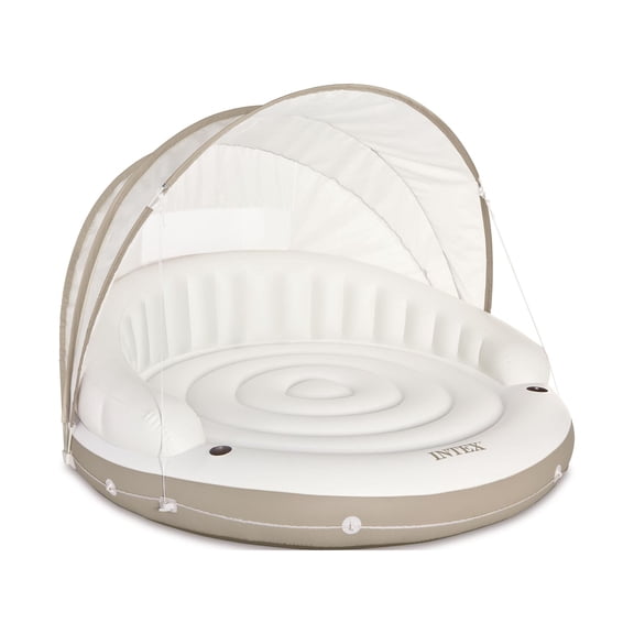 Open Box Intex Canopy Island 78" X 59" Inflatable Water Lounge Raft 58292EP