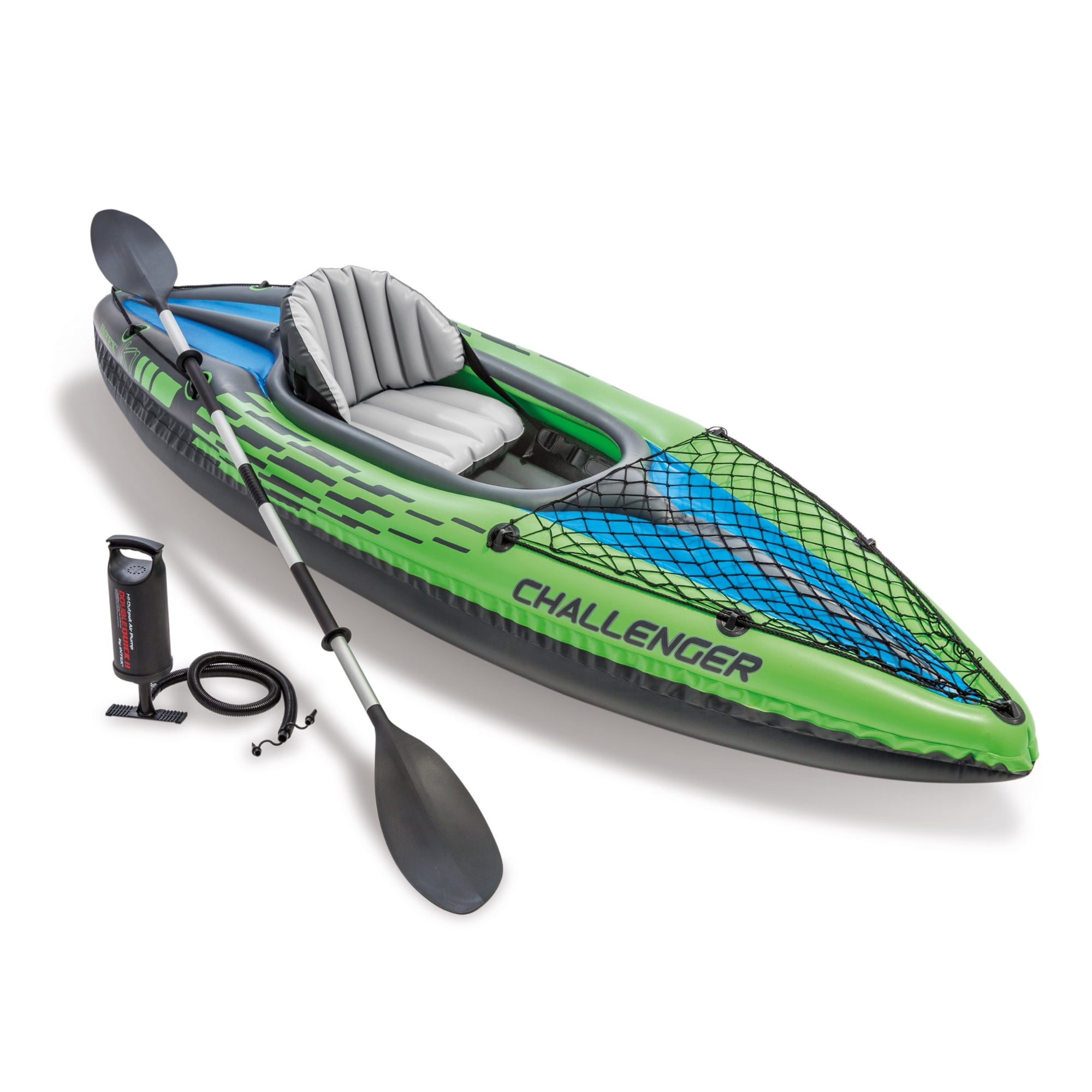 Open Box Intex K1 Inflatable Single Person Kayak Set and Accessory Kit w/ Pump