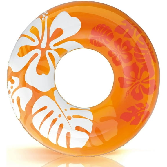 Intex Clear Color Tube #59251 - 2 Pack - Color of Tube Varies - With Flower Decal Design - Summer Outdoor Fun