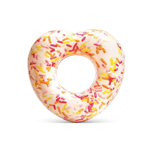 Intex Colorful Heart Shaped Sprinkle Donut 41" Pool Swim Tube for Ages 9+