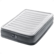 Intex Comfort Deluxe Dura-Beam Plush Air Mattress Bed w/Built-In Pump, Full