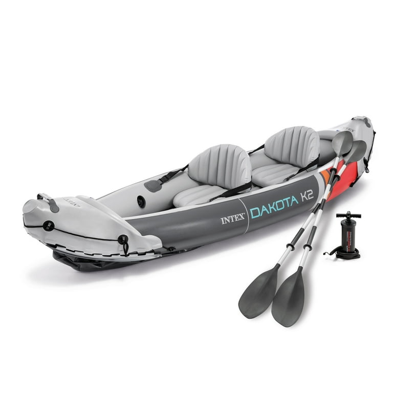 Intex Dakota K2 2 Person Vinyl Inflatable Kayak with Oars and Pump