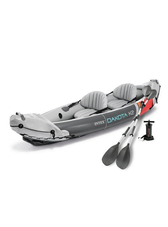 Intex Dakota K2 2 Person Inflatable Kayak & Accessory Kit w/Oars & Pump