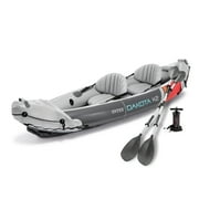 Open Box Intex Dakota K2 2 Person Vinyl Inflatable Kayak with Oars and Pump