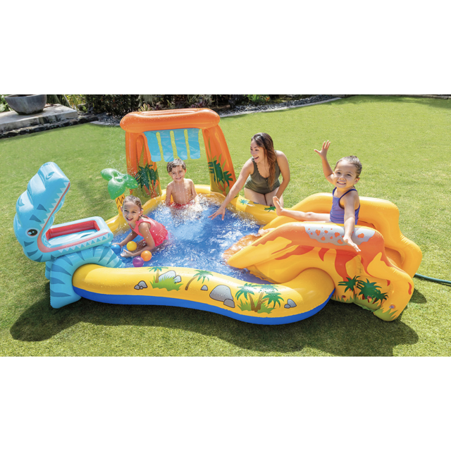 Intex Dinosaur Inflatable Play Center Kiddie Pool, 98in X 75in X 43in, for Ages 3+