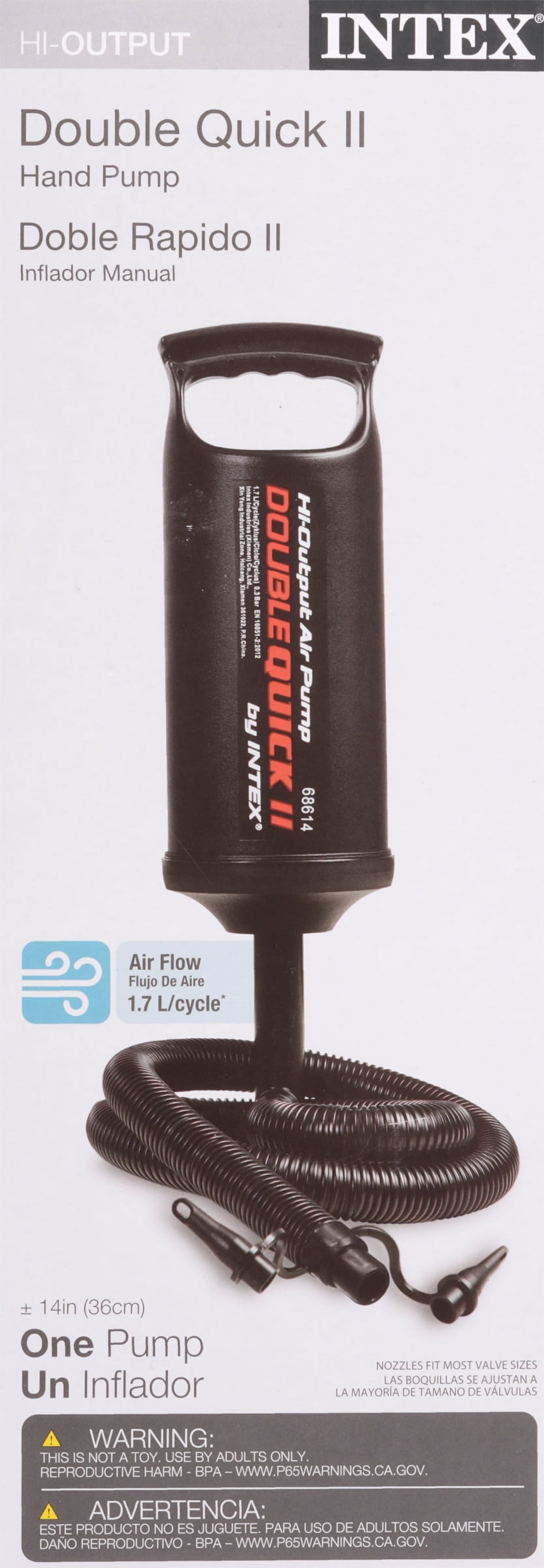 Intex Double Quick II Hand Pump, Portable, Lightweight, Inflates