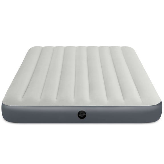 Intex: Dura-Beam Airbed - Queen, Grey - 10" Single-High Inflatable Mattress, Fiber-Tech Construction, Velvety Sleep Surface, 80x60", 2 Person, 64103FL