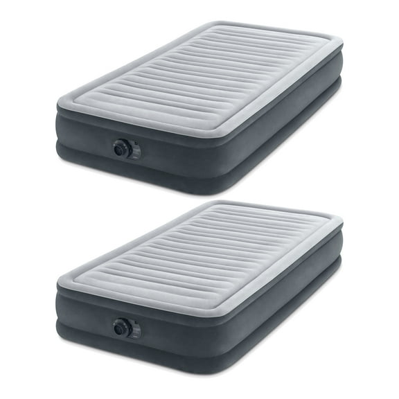 Intex Dura Beam Comfort Plus 13" Airbed Mattress w/Pump, Twin (2 Pack)