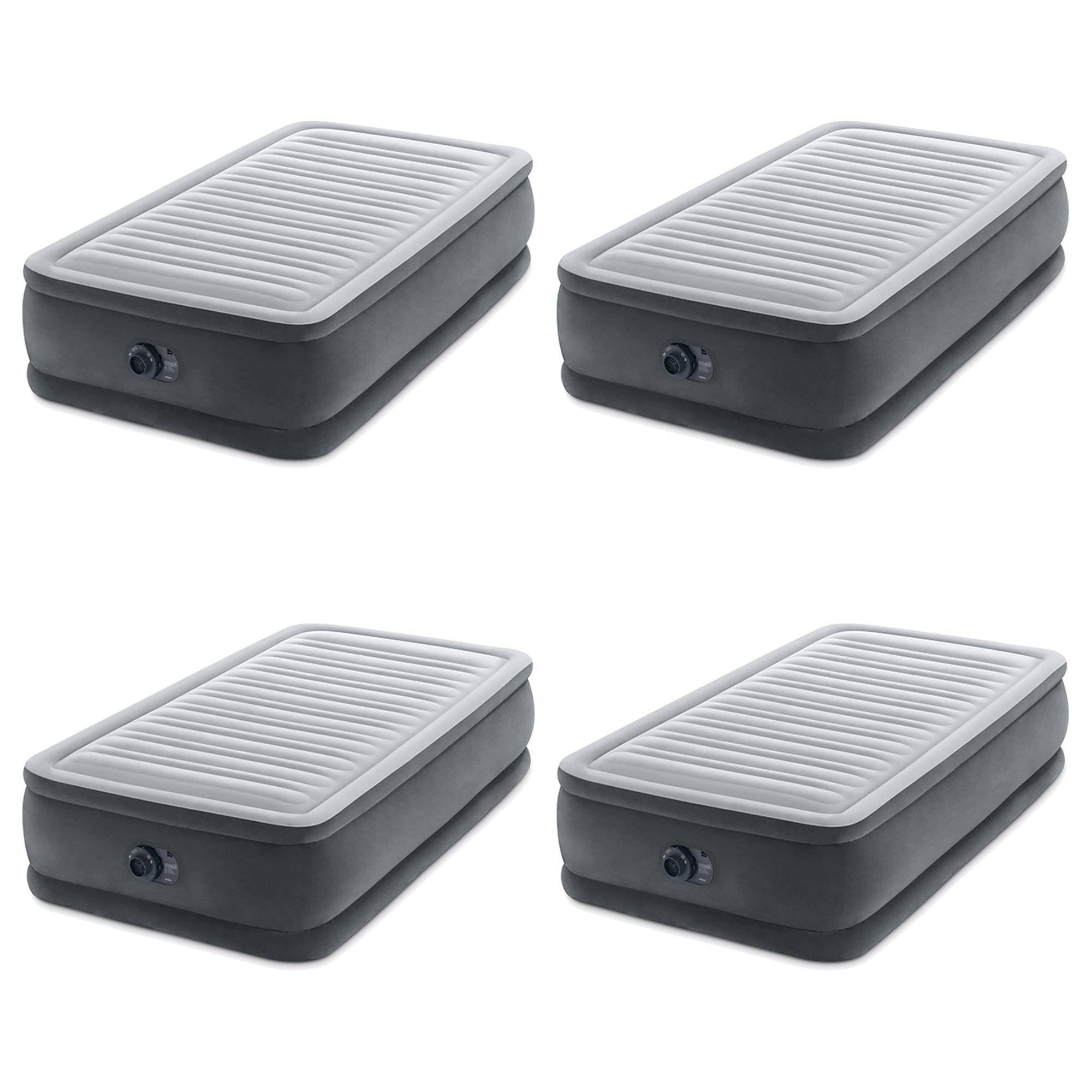 Intex Dura Beam Comfort Plus Airbed Mattress w/ Built-In Pump, Twin, 4 Pack