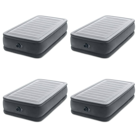 Intex Dura Beam Comfort Plus Airbed Mattress w/ Built-In Pump, Twin, 4 Pack