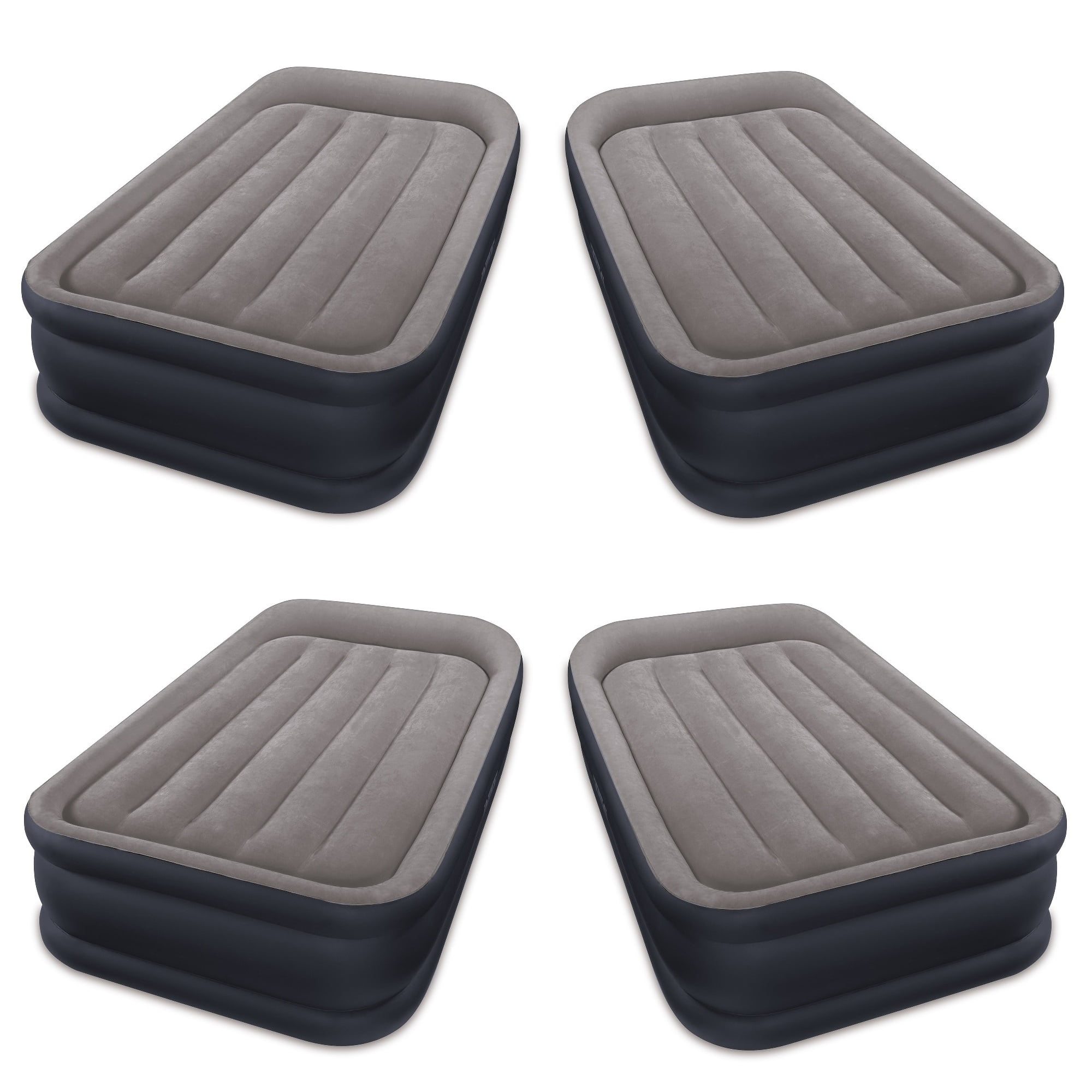 Intex Dura Beam Deluxe Pillow Rest Raised Airbed w/ Built in Pump, Twin