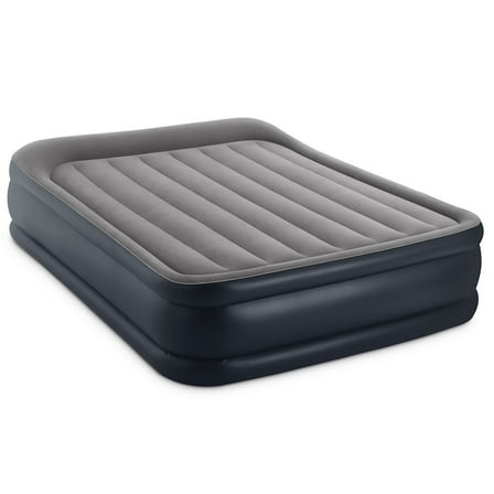 Intex: Dura-Beam: Plus Deluxe Pillow Rest Airbed - Queen - 16.5" Inflatable Air Mattress, Built-In Pump, Fiber-Tech, Carry Bag, 600lb Cap, 64135ED