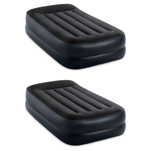 Intex Dura Beam Plus Pillow Raised Airbed Mattress w/ Pump, Twin(2 Pack)