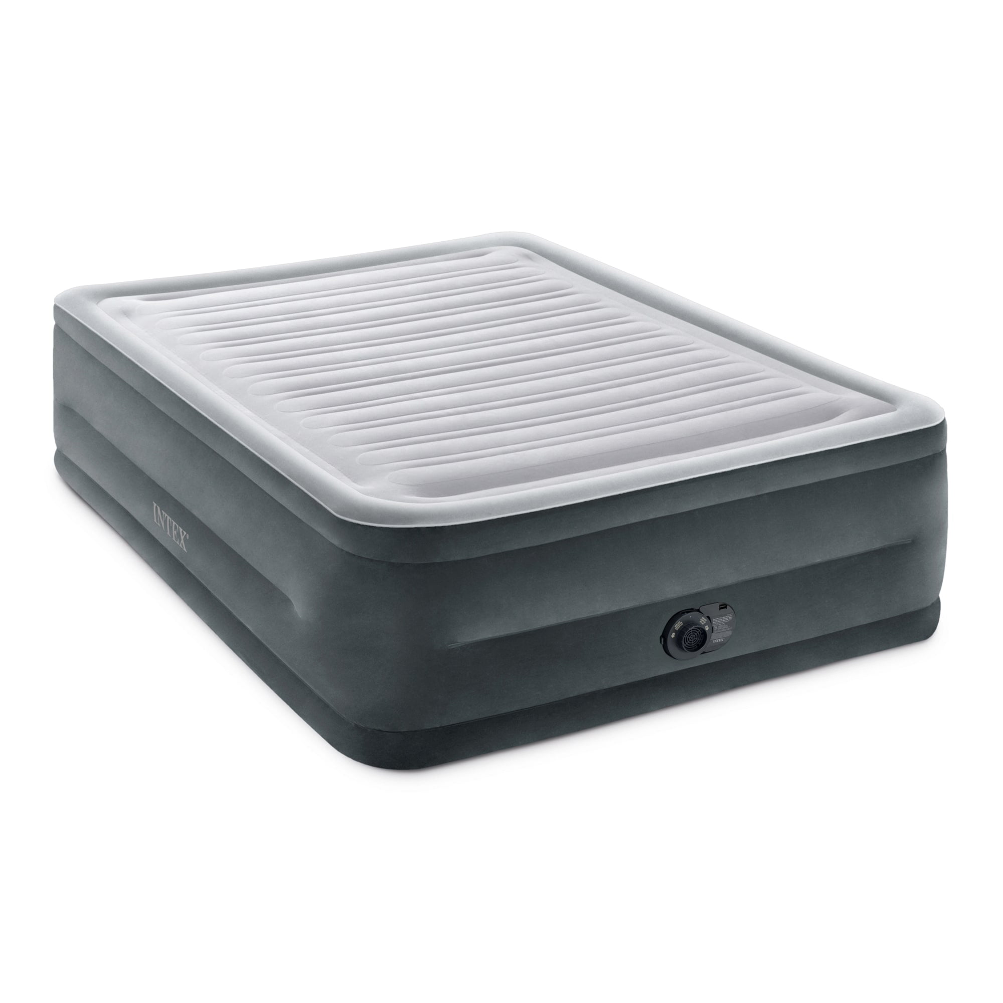 Queen Size Gray Velvet Comfort-Plush High-Rise Air Mattress