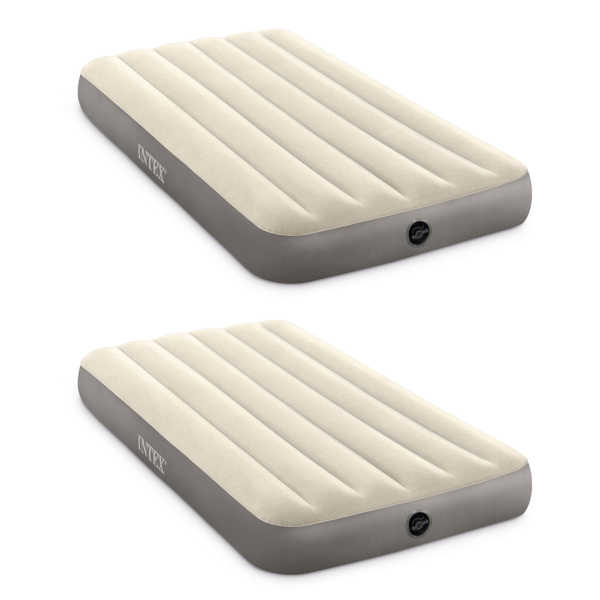 Intex Dura-Beam Series Single Height Inflatable Airbed, Twin (2 Pack ...