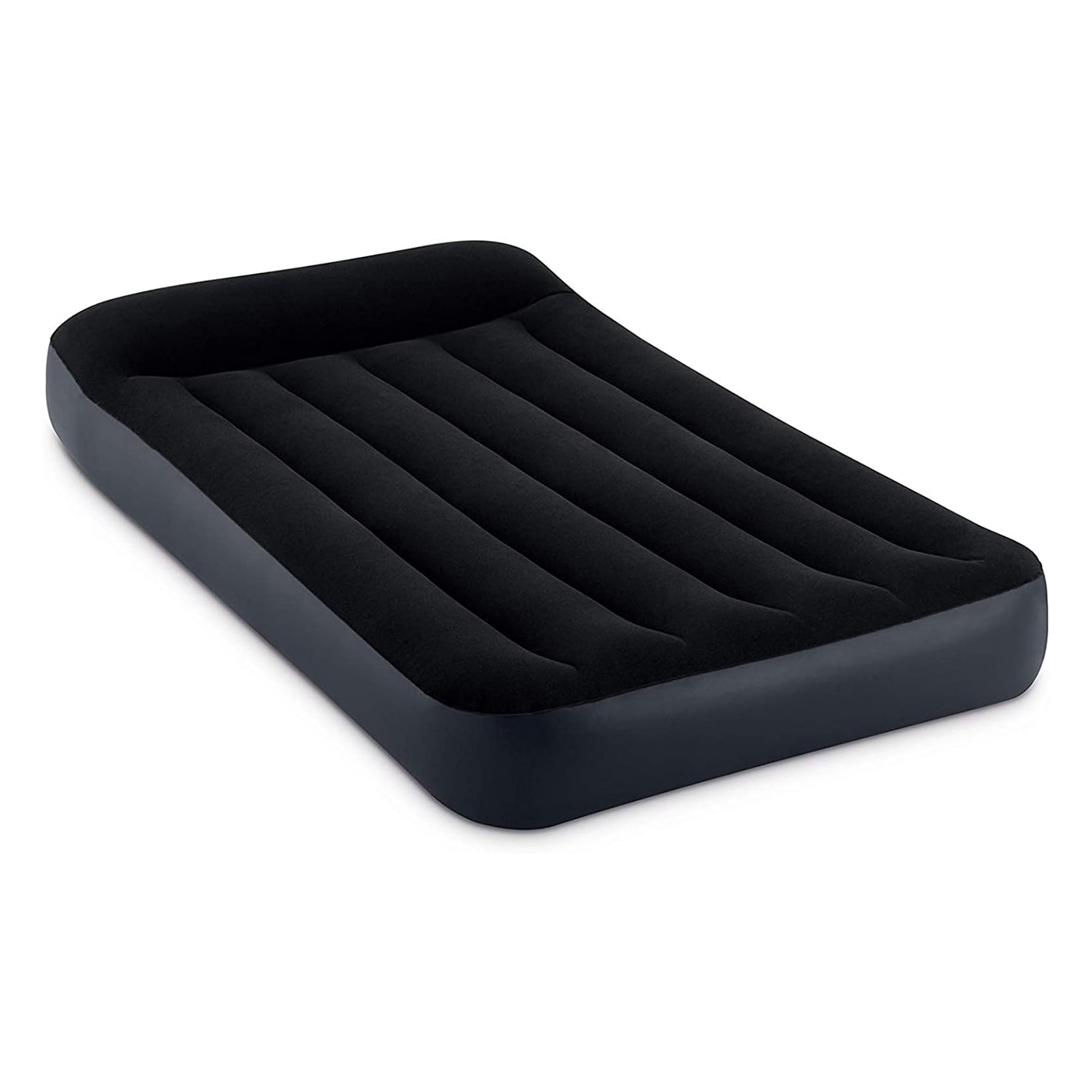 Intex Twin Blue Raised Air Mattress with Built-In Pump