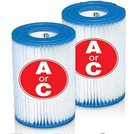 Intex Easy Set Swimming Pool Type A or C Filter Replacement Cartridges (2 Pack)