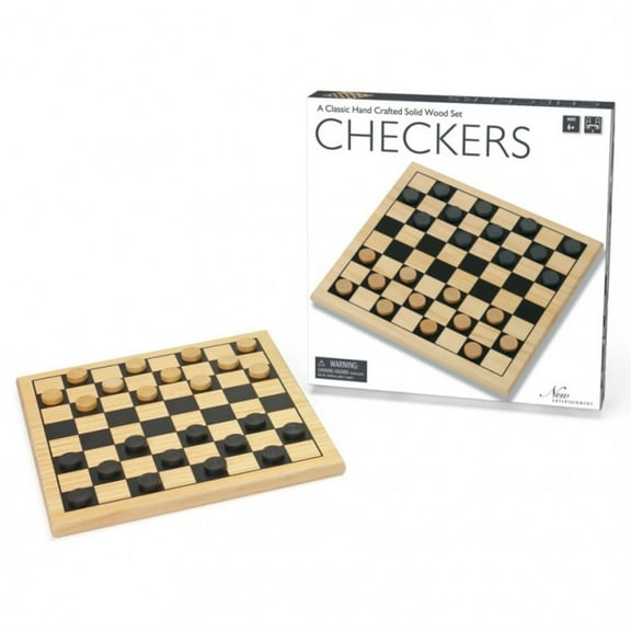 Intex Entertainment INT1237 Wooden Checkers Board Games