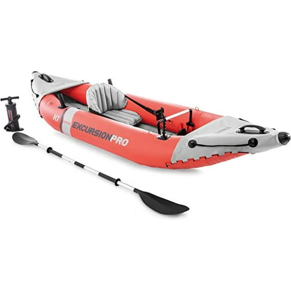 Intex Excursion Pro K1 Single Person Inflatable Fishing Kayak w/ Oar/Pump