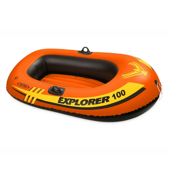 Intex Explorer 100 1 Person Youth Size Pool Lake Inflatable Raft Row Boat Orange