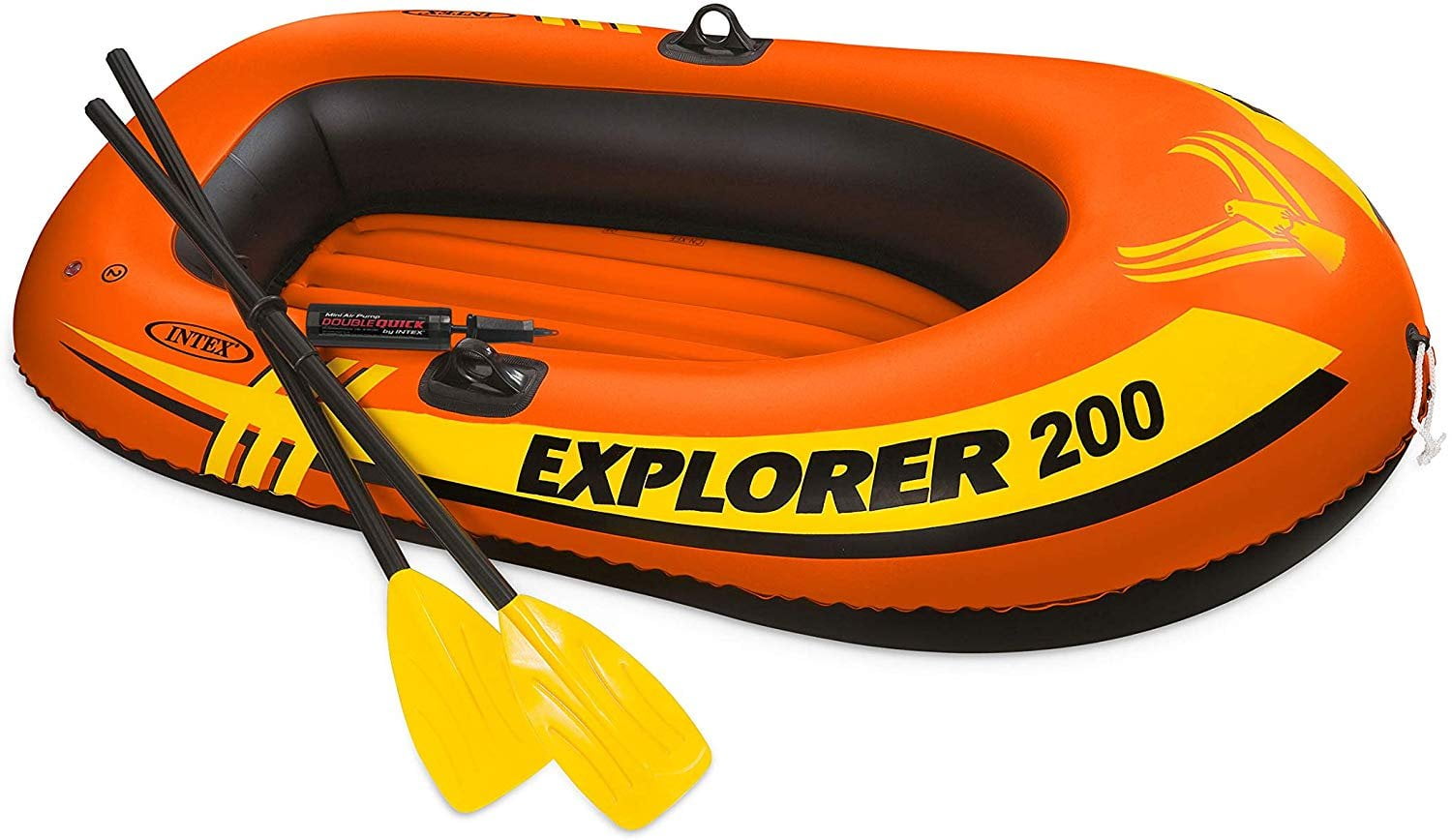 Intex Explorer 200, 2-Person Inflatable Boat Set with French Oars and Mini  Air Pump