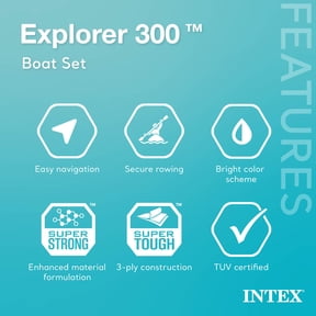 Open Box Intex Explorer 300 Compact Inflatable Three Person Raft Boat (3 Pack)