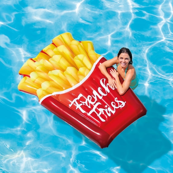 Intex French Fries Durable Vinyl Inflatable Pool Float, Supports 220lbs