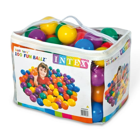 Intex Fun Ballz 100 Multi Colored 3 inch Plastic Balls for Ages 2 and up
