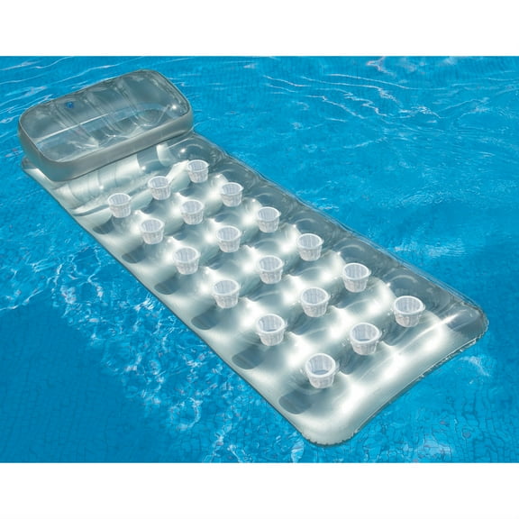 Intex Inflatable 18-Pocket Suntanner Mat with Built-In Pillow