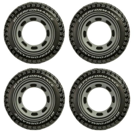 Intex Inflatable 36" Giant Tire Tubes For Swimming Pool/Lake/Ocean (4 Pack)