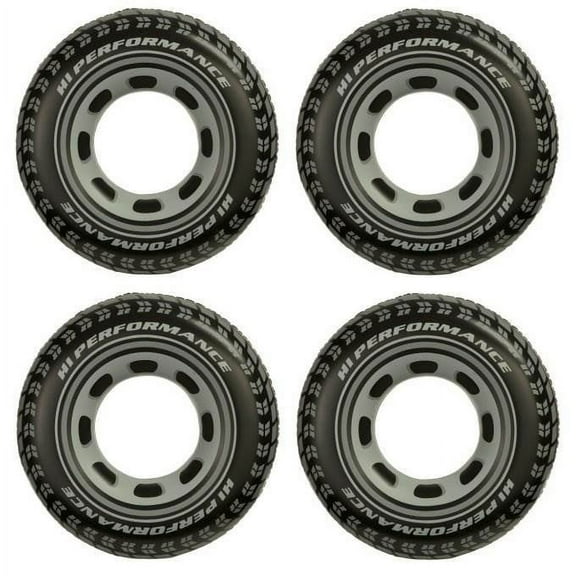 Intex Inflatable 36" Giant Tire Tubes For Swimming Pool/Lake/Ocean (4 Pack)