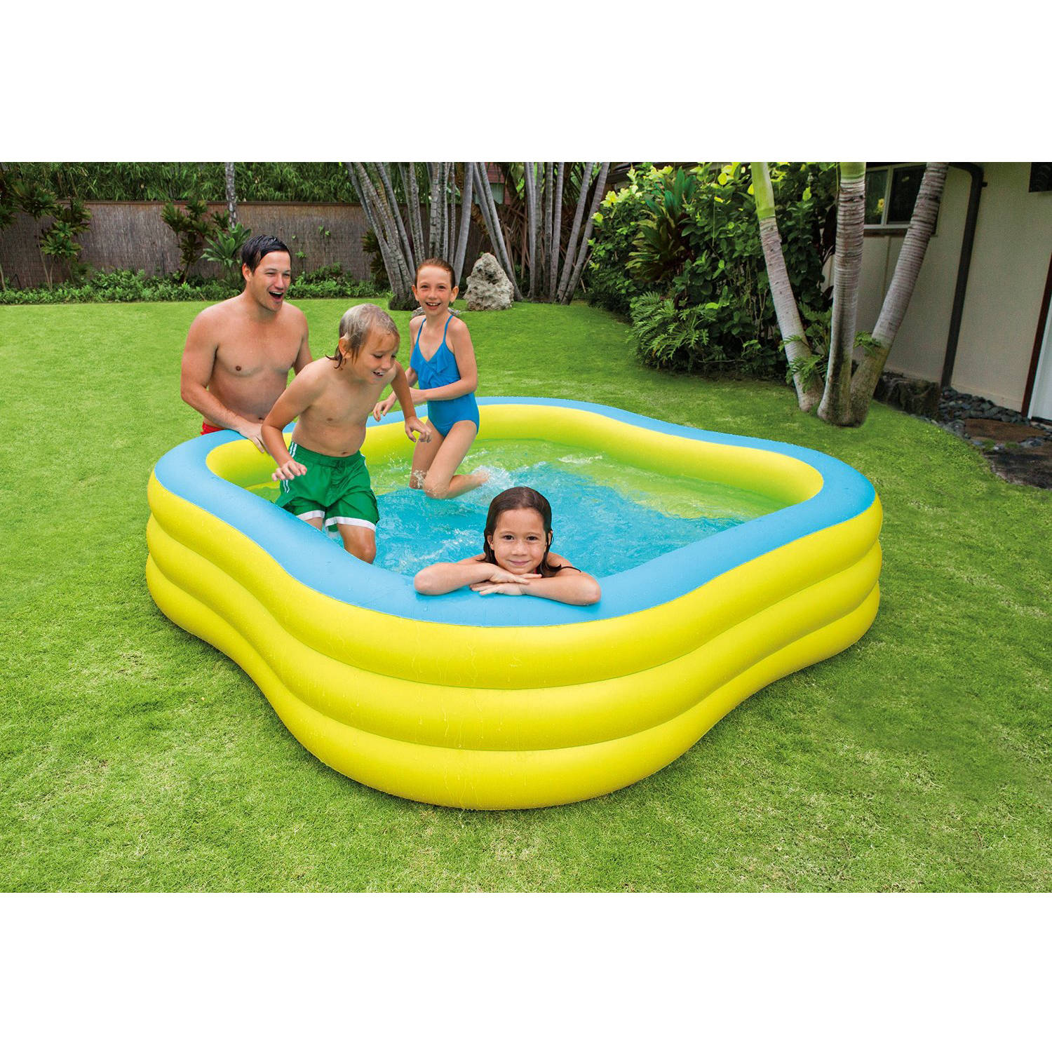 Intex Inflatable Beach Wave Swim Center Family Pool, 90" x 90" x 22" - image 1 of 3