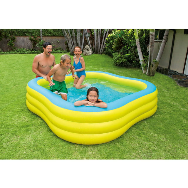 Intex Inflatable Beach Wave Swim Center Family Pool, 90" x 90" x 22"