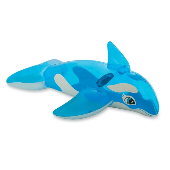 Intex Inflatable Blue Lil Whale Ride On, 60"x45", for Ages 3, Pool Float