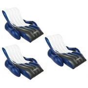 Intex Inflatable Floating Comfortable Recliner Lounges with Cup Holders 3 Pack