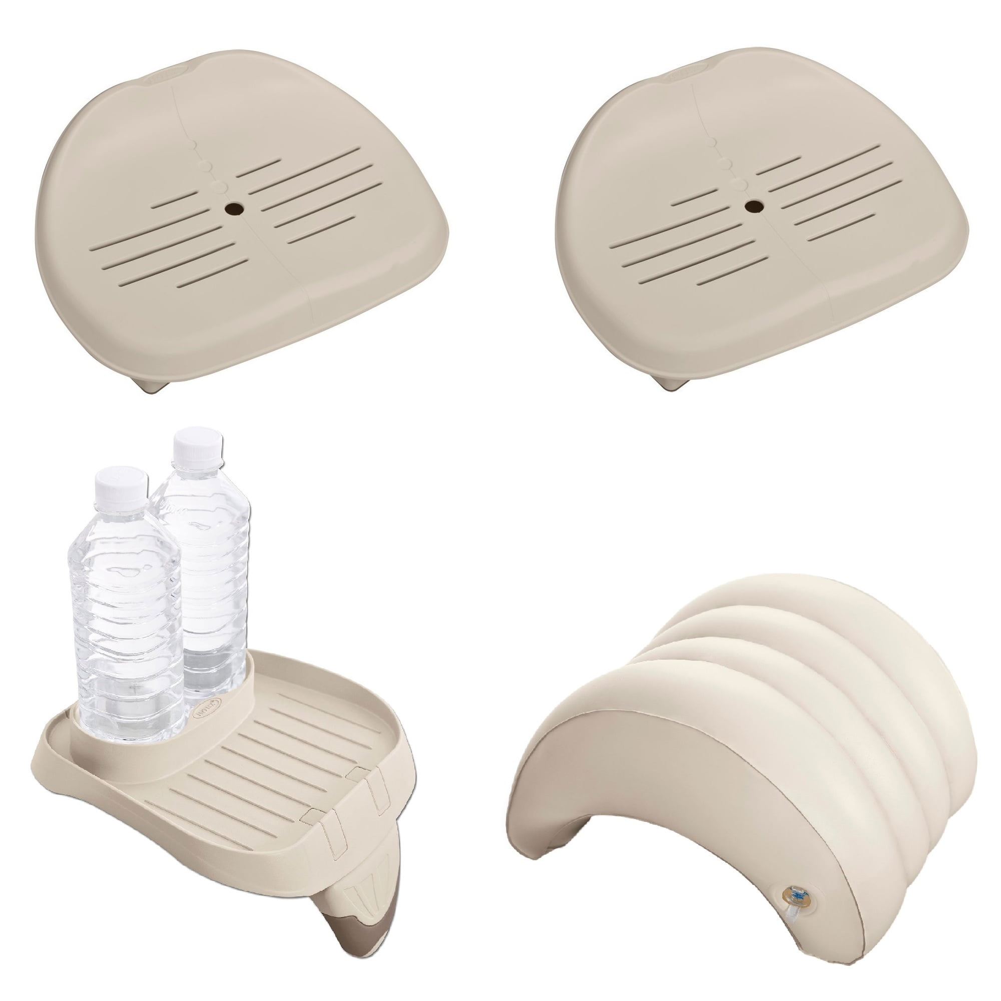 Intex Inflatable Hot Tub Seat (2) , Attachable Cup Holder, Inflatable