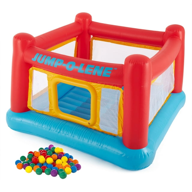 Intex Inflatable Jump-O-Lene Bounce House w/Plastic Fun Ballz, 100 Pack