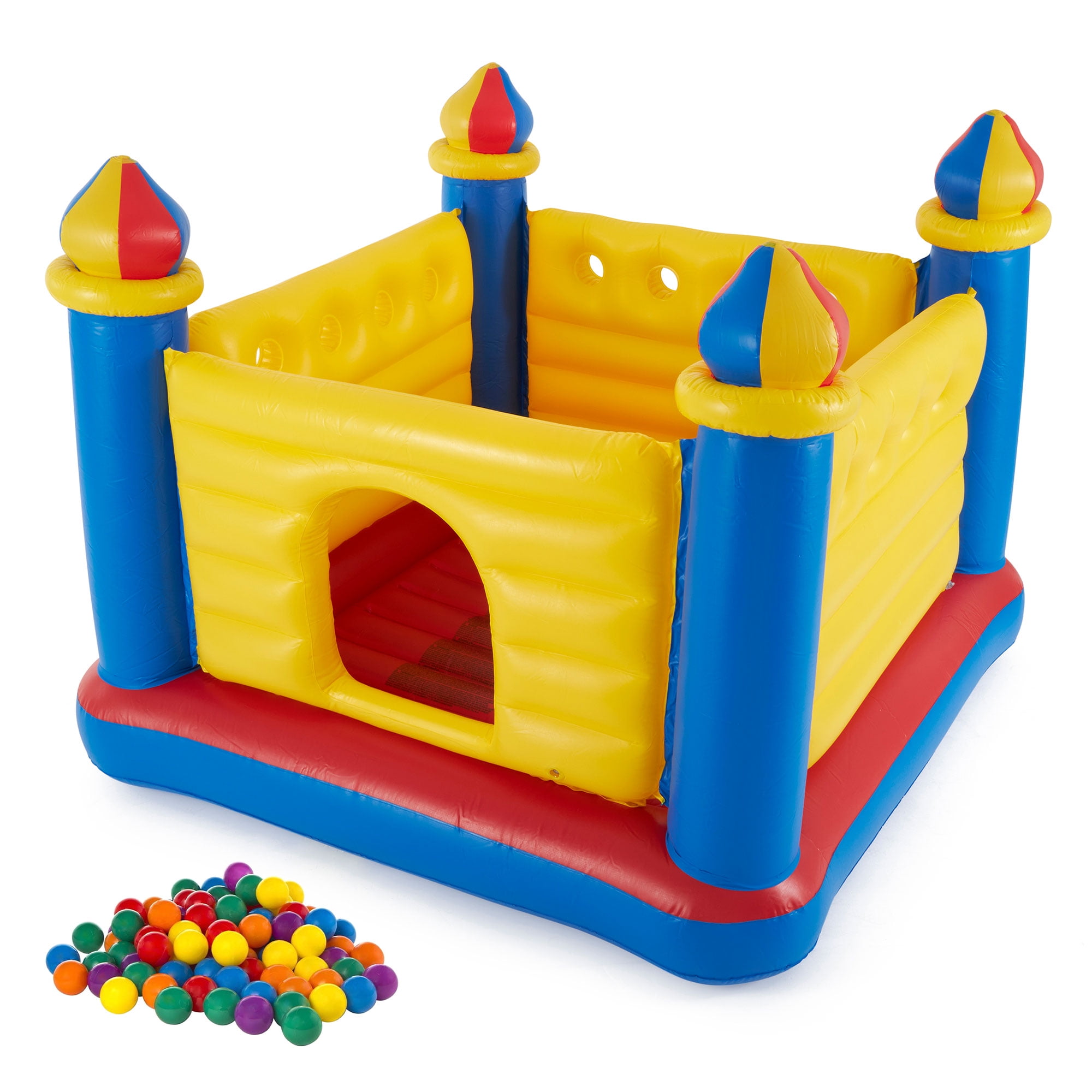 Intex Inflatable Jump-O-Lene Castle House w/Multi-Colored Fun Ballz ...