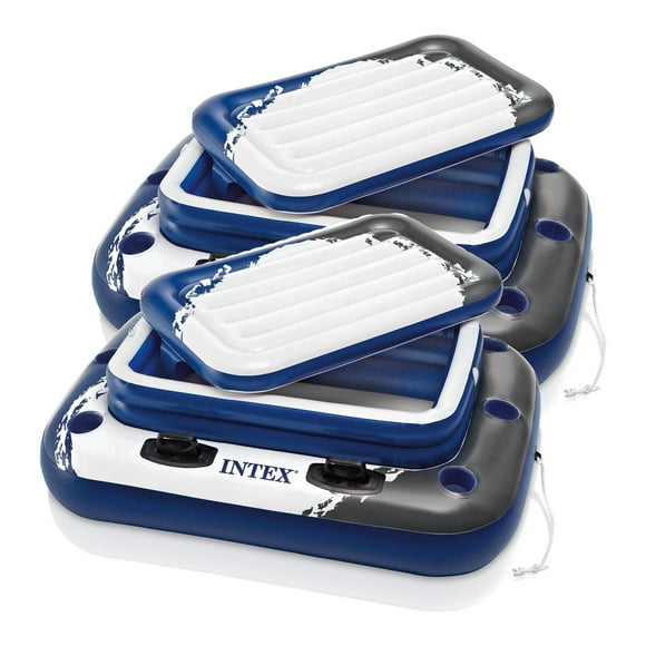 Intex Inflatable Mega Chill II 72 Can Beverage Cooler Float w/Lid, 2 Pack