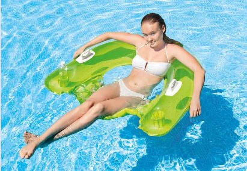 Intex Inflatable Sit n Float Pool Lounge Cup Holders