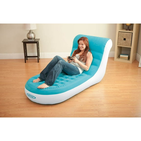 Intex Inflatable Splash Cafe Lounge Chair with Backrest - Aqua Blue | 68880EP