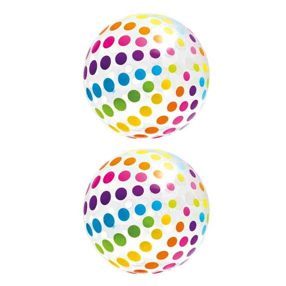 Intex Jumbo Inflatable Big Panel Colorful Giant Beach Ball (Set of 2) | 59065EP
