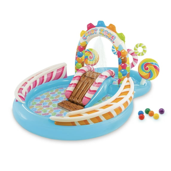 Open Box Intex Kids Candy Zone Play Center Splash Pool Waterslide (2 Pack)