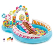 Intex Kids Inflatable Candy Zone Swim Play Center Kids Splash Pool w/ Waterslide